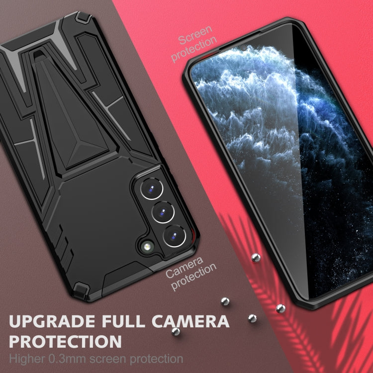 For Samsung Galaxy S22+ 5G Super V Armor PC + TPU Shockproof Case with Invisible Holder