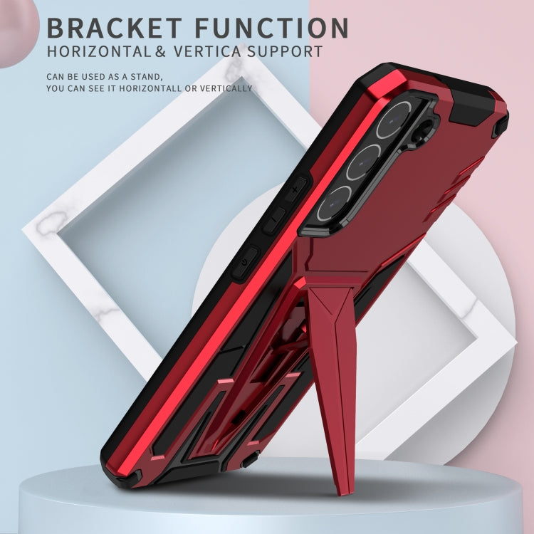 For Samsung Galaxy S22+ 5G Super V Armor PC + TPU Shockproof Case with Invisible Holder