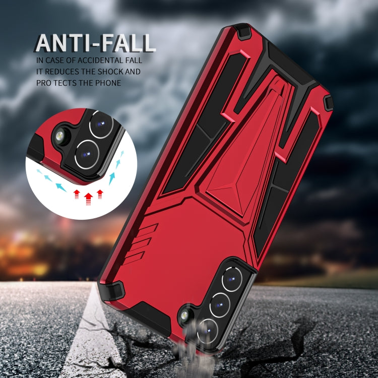 For Samsung Galaxy S22+ 5G Super V Armor PC + TPU Shockproof Case with Invisible Holder