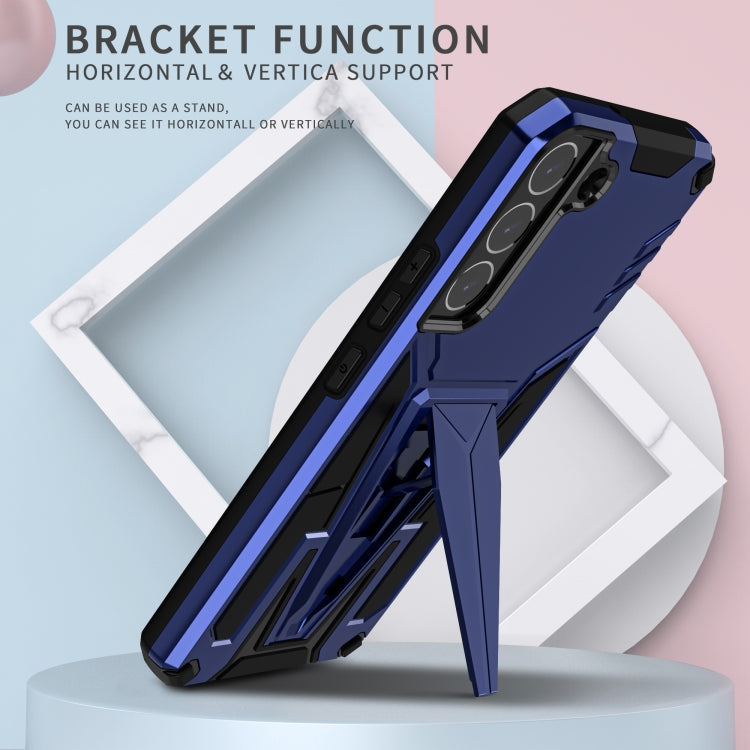 For Samsung Galaxy S22+ 5G Super V Armor PC + TPU Shockproof Case with Invisible Holder