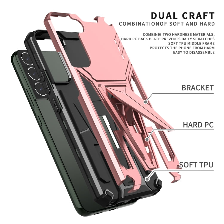 For Samsung Galaxy S22+ 5G Super V Armor PC + TPU Shockproof Case with Invisible Holder