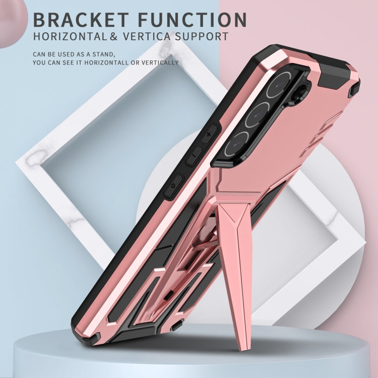 For Samsung Galaxy S22+ 5G Super V Armor PC + TPU Shockproof Case with Invisible Holder