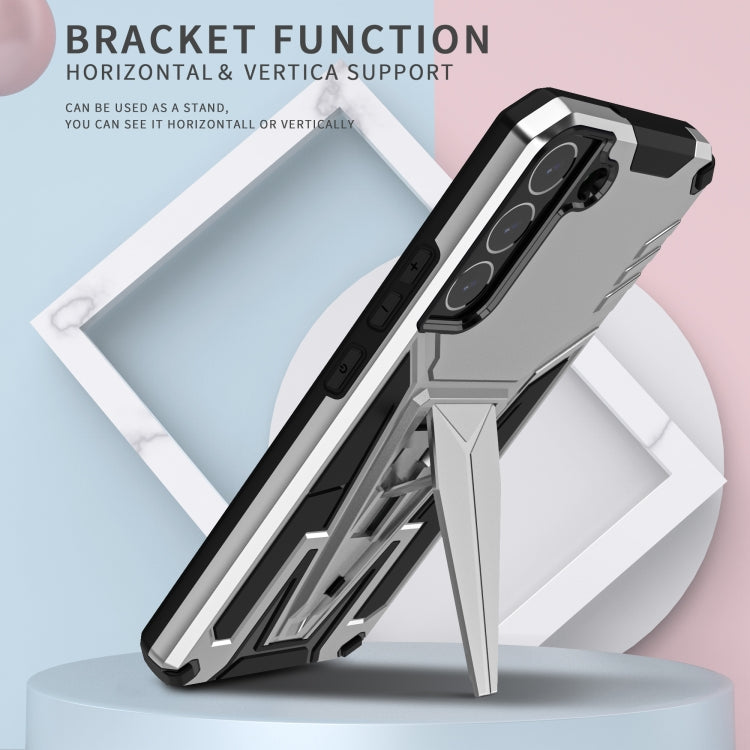 For Samsung Galaxy S22+ 5G Super V Armor PC + TPU Shockproof Case with Invisible Holder