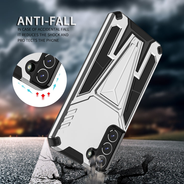 For Samsung Galaxy S22+ 5G Super V Armor PC + TPU Shockproof Case with Invisible Holder
