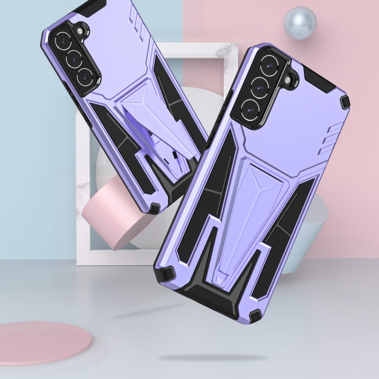For Samsung Galaxy S22+ 5G Super V Armor PC + TPU Shockproof Case with Invisible Holder