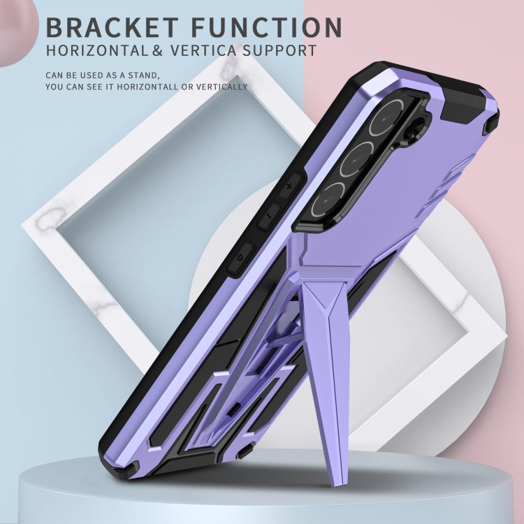 For Samsung Galaxy S22+ 5G Super V Armor PC + TPU Shockproof Case with Invisible Holder