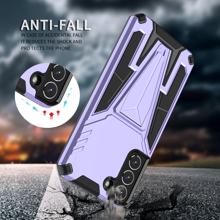 For Samsung Galaxy S22+ 5G Super V Armor PC + TPU Shockproof Case with Invisible Holder