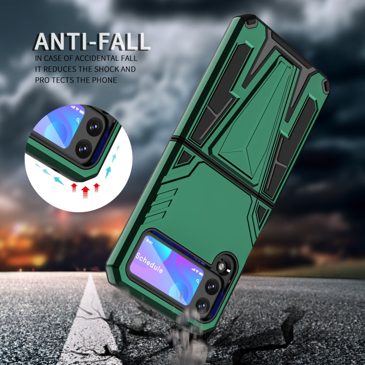 For Samsung Galaxy Z Flip3 5G Super V Armor PC + TPU Shockproof Case with Invisible Holder