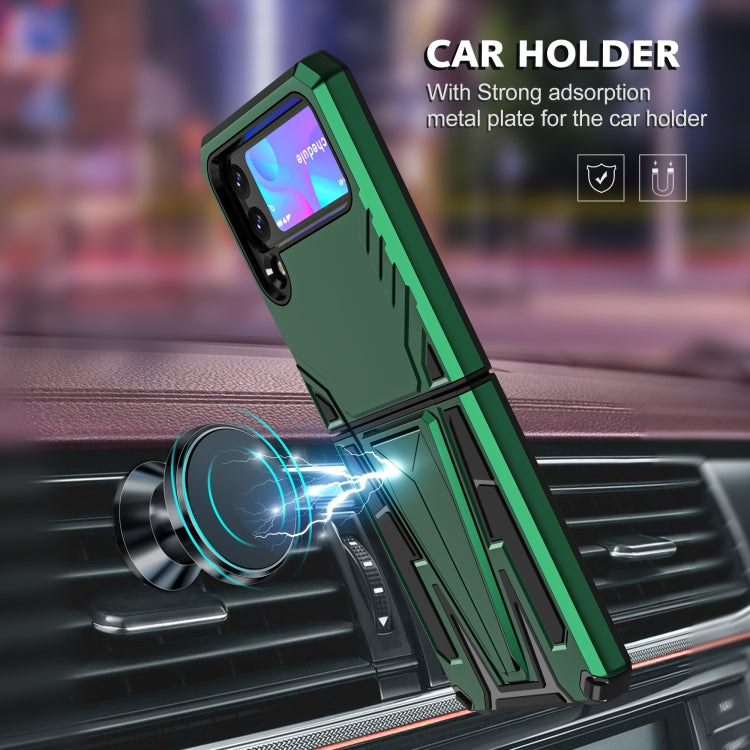 For Samsung Galaxy Z Flip3 5G Super V Armor PC + TPU Shockproof Case with Invisible Holder