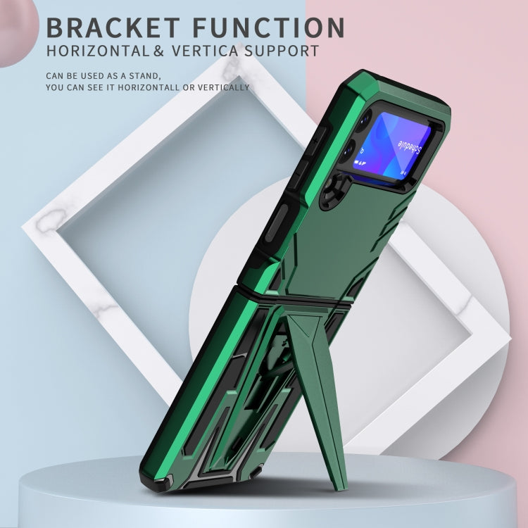 For Samsung Galaxy Z Flip3 5G Super V Armor PC + TPU Shockproof Case with Invisible Holder
