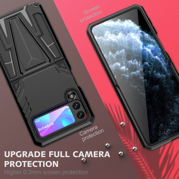 For Samsung Galaxy Z Flip3 5G Super V Armor PC + TPU Shockproof Case with Invisible Holder