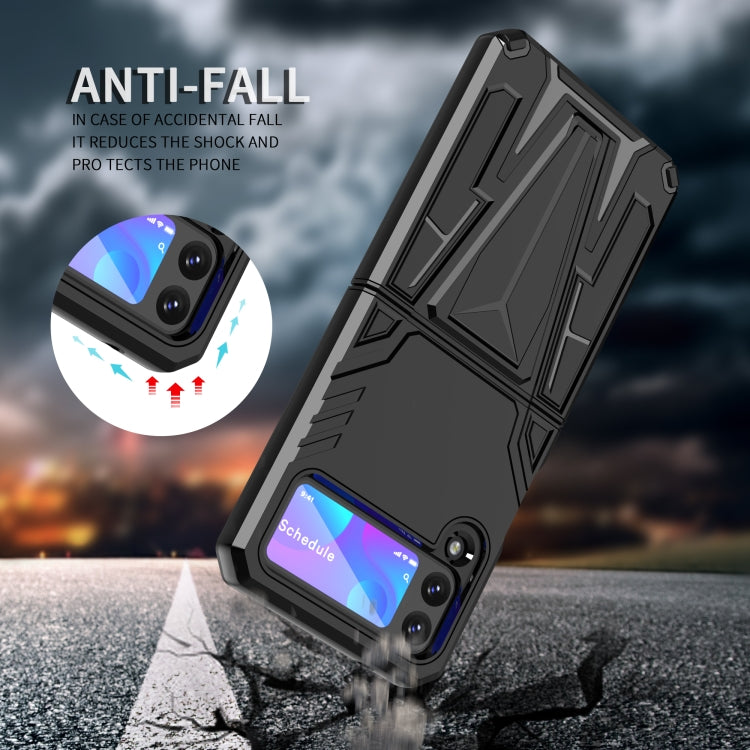 For Samsung Galaxy Z Flip3 5G Super V Armor PC + TPU Shockproof Case with Invisible Holder