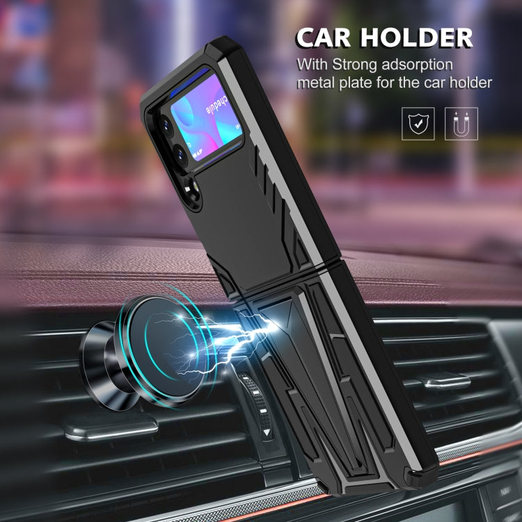 For Samsung Galaxy Z Flip3 5G Super V Armor PC + TPU Shockproof Case with Invisible Holder