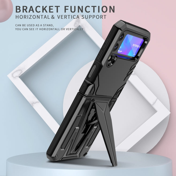 For Samsung Galaxy Z Flip3 5G Super V Armor PC + TPU Shockproof Case with Invisible Holder