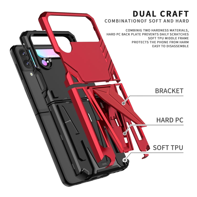 For Samsung Galaxy Z Flip3 5G Super V Armor PC + TPU Shockproof Case with Invisible Holder