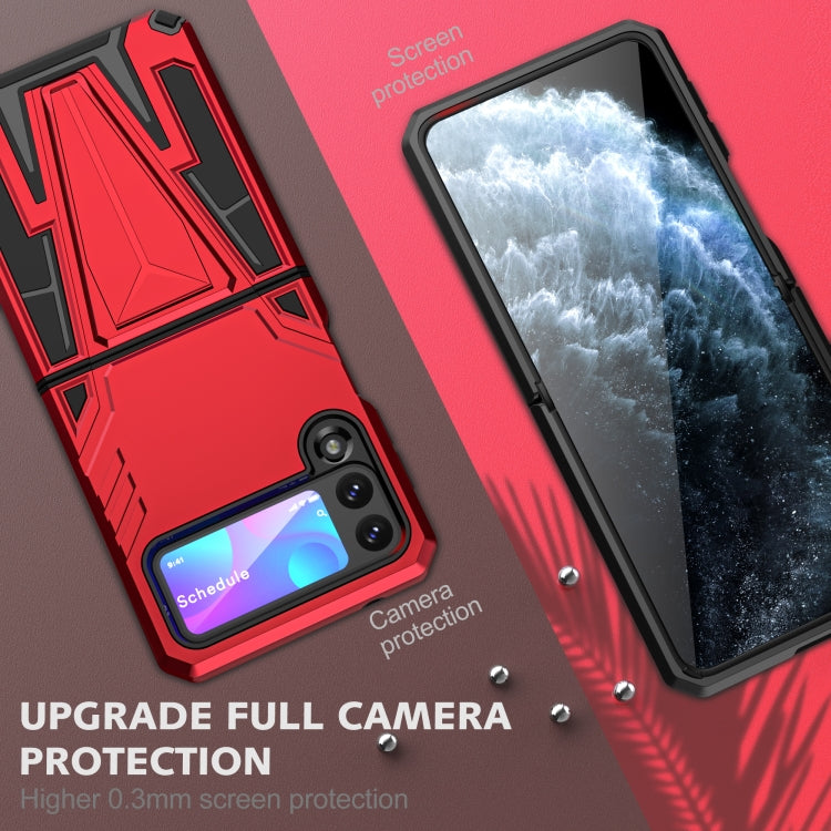 For Samsung Galaxy Z Flip3 5G Super V Armor PC + TPU Shockproof Case with Invisible Holder