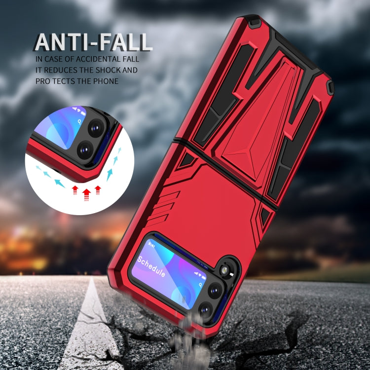 For Samsung Galaxy Z Flip3 5G Super V Armor PC + TPU Shockproof Case with Invisible Holder