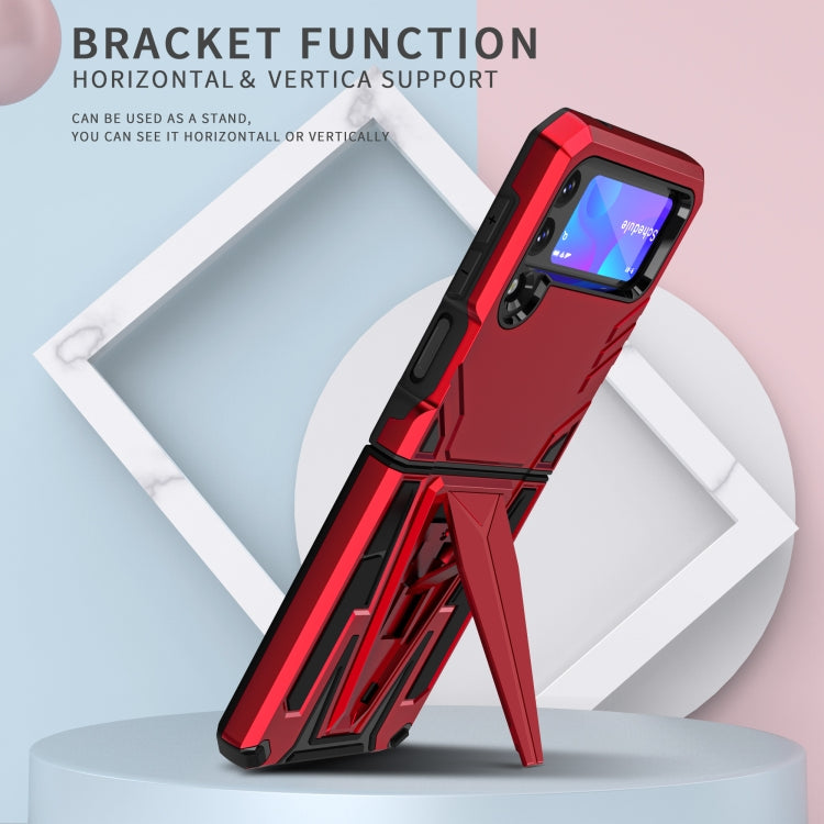 For Samsung Galaxy Z Flip3 5G Super V Armor PC + TPU Shockproof Case with Invisible Holder