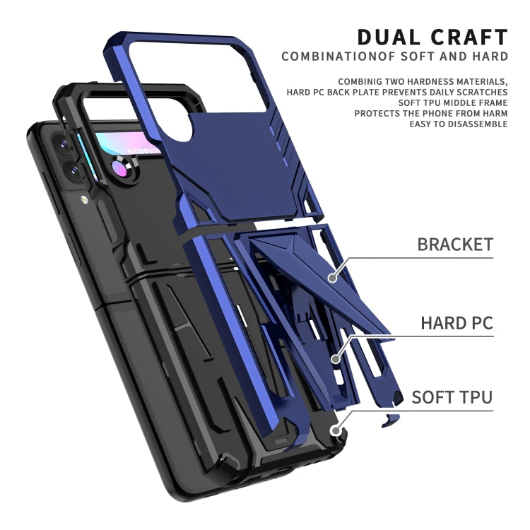 For Samsung Galaxy Z Flip3 5G Super V Armor PC + TPU Shockproof Case with Invisible Holder