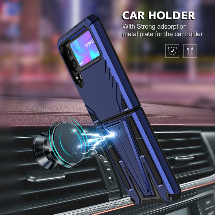 For Samsung Galaxy Z Flip3 5G Super V Armor PC + TPU Shockproof Case with Invisible Holder