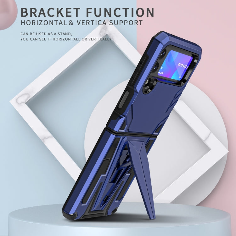 For Samsung Galaxy Z Flip3 5G Super V Armor PC + TPU Shockproof Case with Invisible Holder