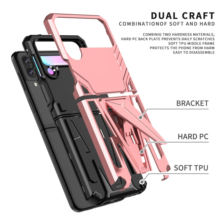 For Samsung Galaxy Z Flip3 5G Super V Armor PC + TPU Shockproof Case with Invisible Holder