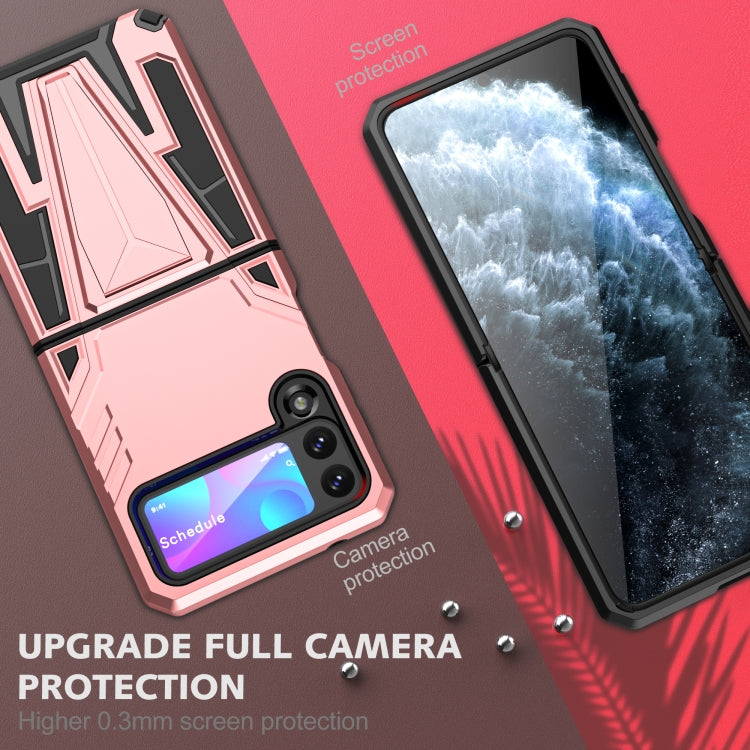For Samsung Galaxy Z Flip3 5G Super V Armor PC + TPU Shockproof Case with Invisible Holder