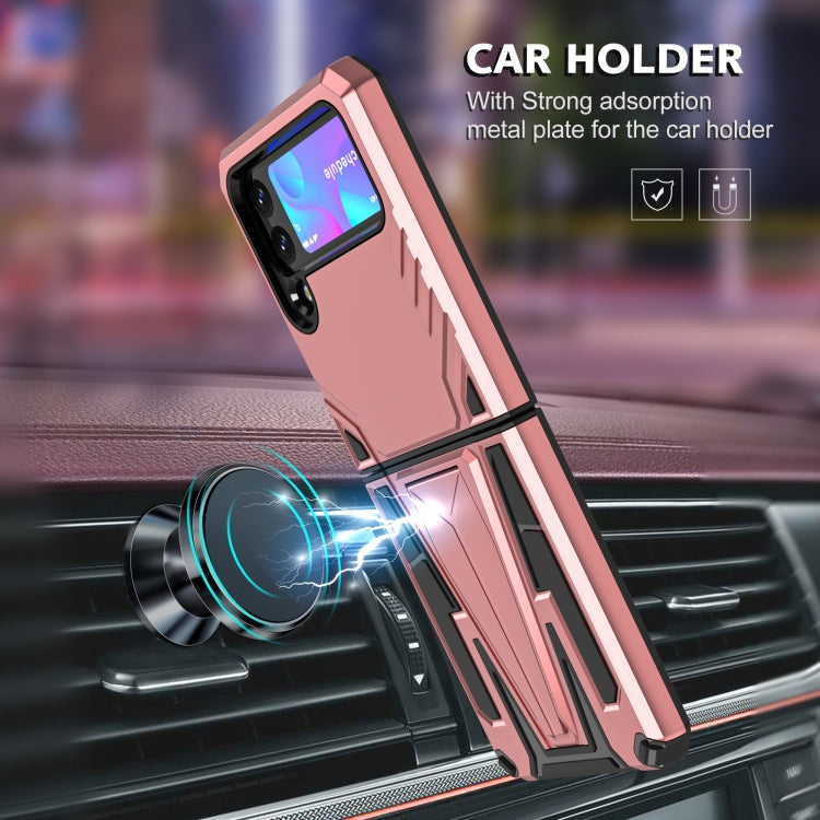 For Samsung Galaxy Z Flip3 5G Super V Armor PC + TPU Shockproof Case with Invisible Holder