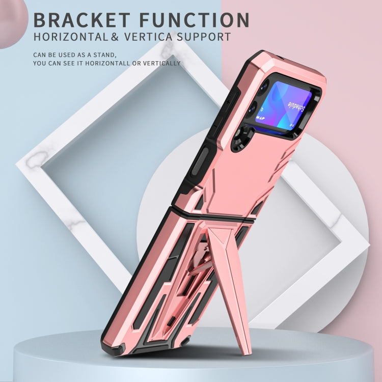 For Samsung Galaxy Z Flip3 5G Super V Armor PC + TPU Shockproof Case with Invisible Holder