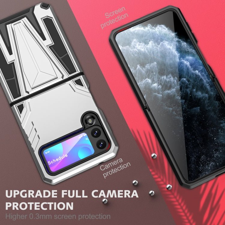 For Samsung Galaxy Z Flip3 5G Super V Armor PC + TPU Shockproof Case with Invisible Holder