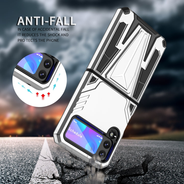 For Samsung Galaxy Z Flip3 5G Super V Armor PC + TPU Shockproof Case with Invisible Holder