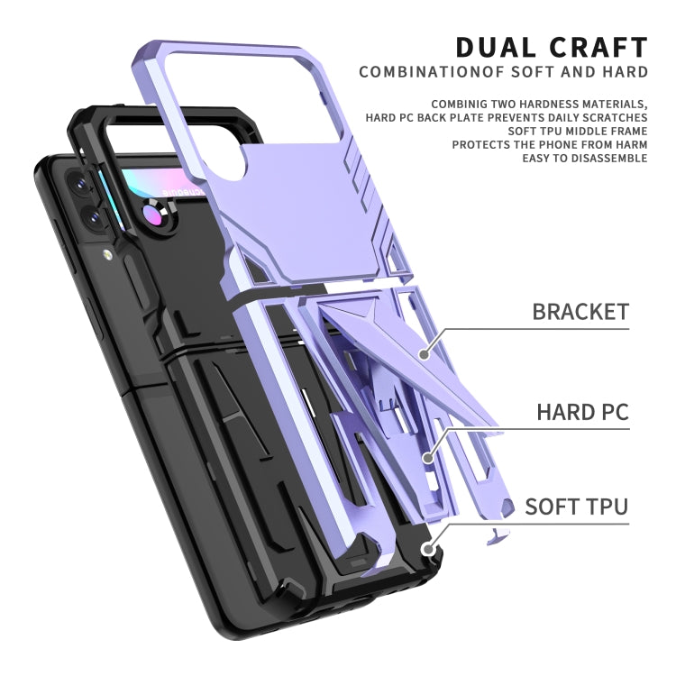 For Samsung Galaxy Z Flip3 5G Super V Armor PC + TPU Shockproof Case with Invisible Holder