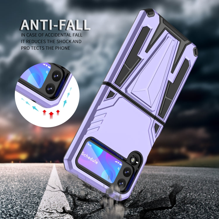 For Samsung Galaxy Z Flip3 5G Super V Armor PC + TPU Shockproof Case with Invisible Holder