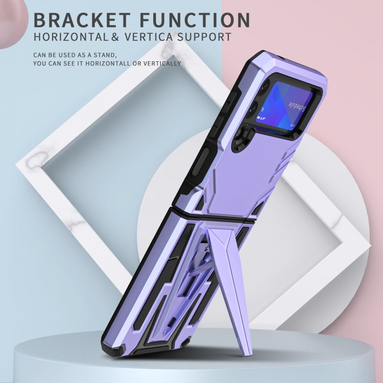 For Samsung Galaxy Z Flip3 5G Super V Armor PC + TPU Shockproof Case with Invisible Holder