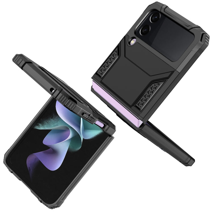 For Samsung Galaxy Z Flip3 5G Magnetic Armor Shockproof TPU + PC Folding Case with Metal Ring Holder