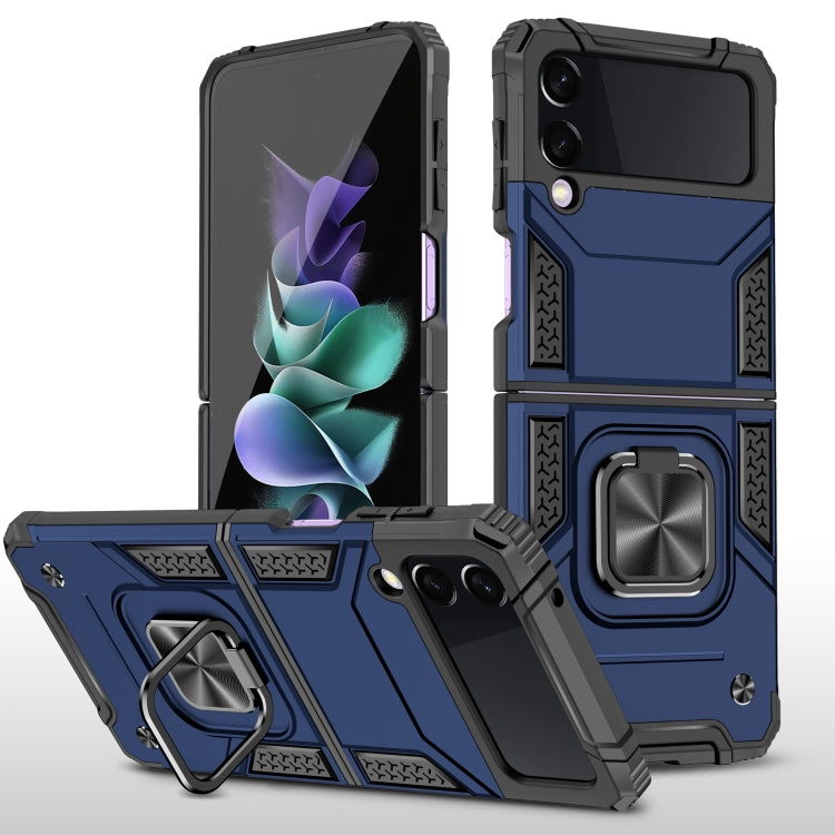 For Samsung Galaxy Z Flip3 5G Magnetic Armor Shockproof TPU + PC Folding Case with Metal Ring Holder