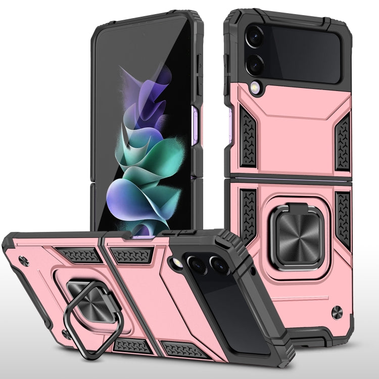 For Samsung Galaxy Z Flip3 5G Magnetic Armor Shockproof TPU + PC Folding Case with Metal Ring Holder