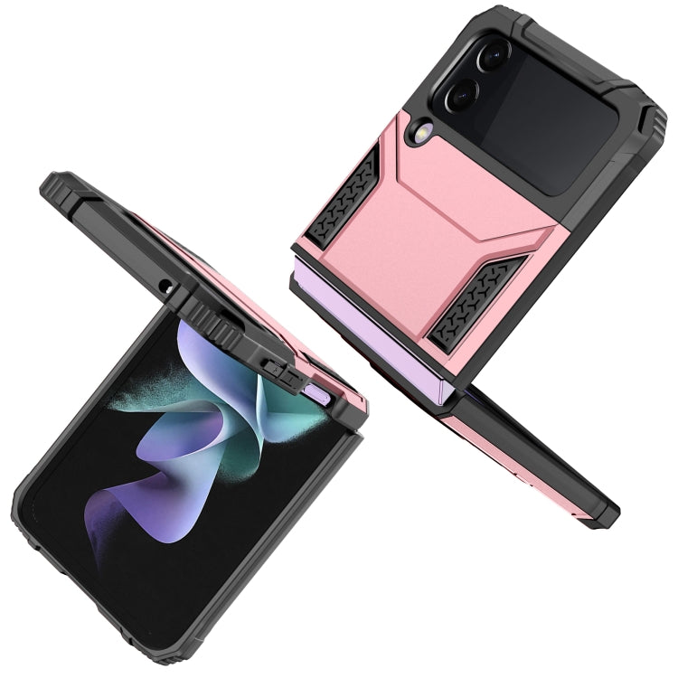 For Samsung Galaxy Z Flip3 5G Magnetic Armor Shockproof TPU + PC Folding Case with Metal Ring Holder