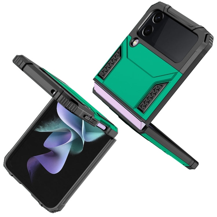 For Samsung Galaxy Z Flip3 5G Magnetic Armor Shockproof TPU + PC Folding Case with Metal Ring Holder