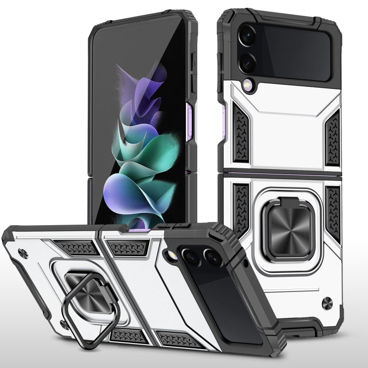 For Samsung Galaxy Z Flip3 5G Magnetic Armor Shockproof TPU + PC Folding Case with Metal Ring Holder
