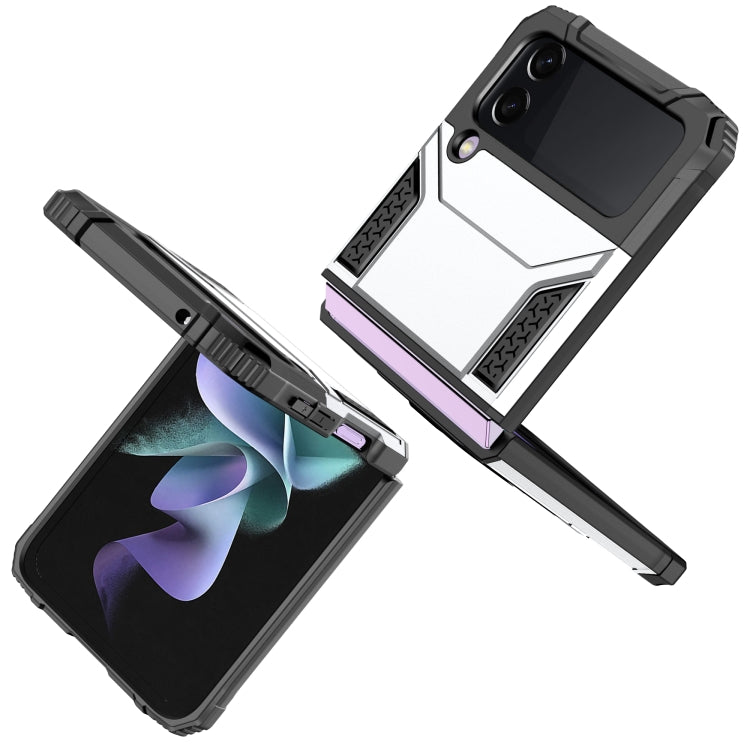 For Samsung Galaxy Z Flip3 5G Magnetic Armor Shockproof TPU + PC Folding Case with Metal Ring Holder