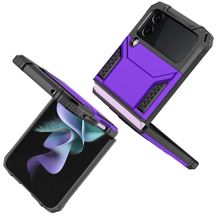 For Samsung Galaxy Z Flip3 5G Magnetic Armor Shockproof TPU + PC Folding Case with Metal Ring Holder