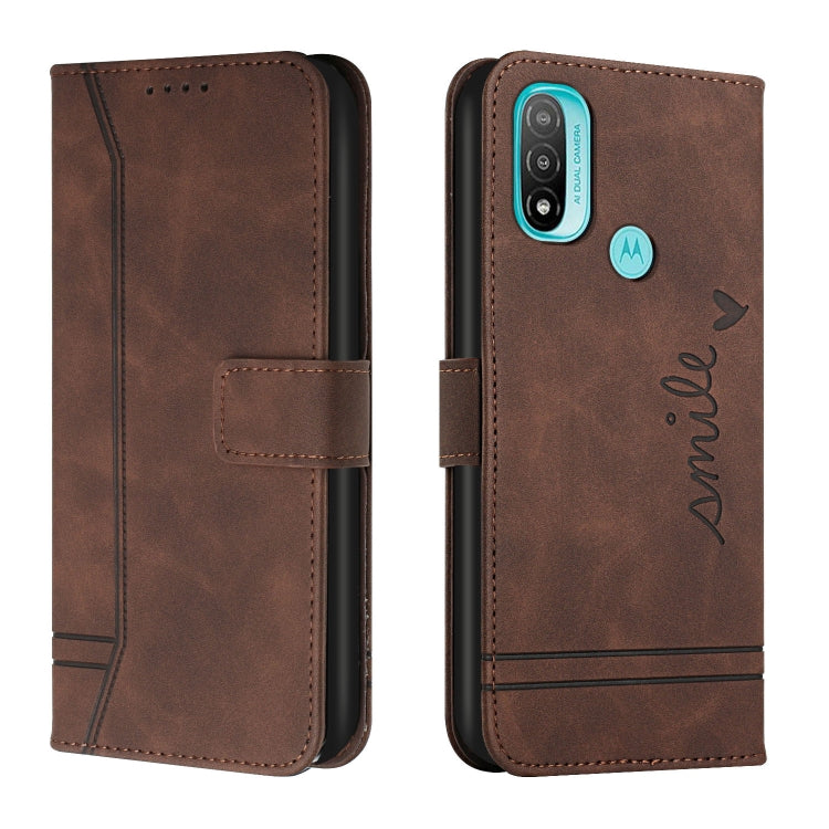 For Motorola Moto E20 Retro Skin Feel Horizontal Flip Soft TPU + PU Leather Case