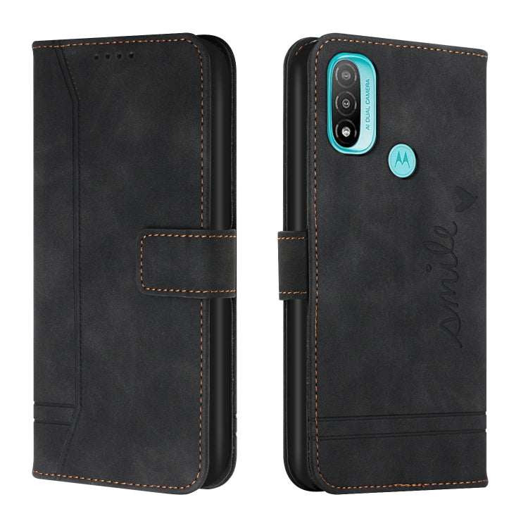 For Motorola Moto E20 Retro Skin Feel Horizontal Flip Soft TPU + PU Leather Case