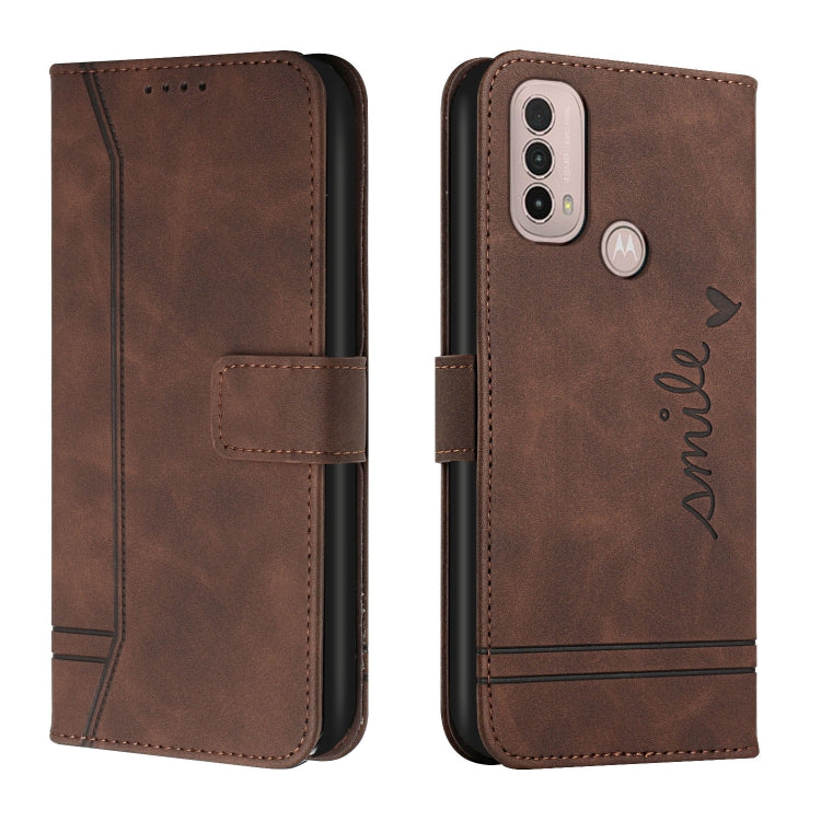 For Motorola Moto E40 Retro Skin Feel Horizontal Flip Soft TPU + PU Leather Case