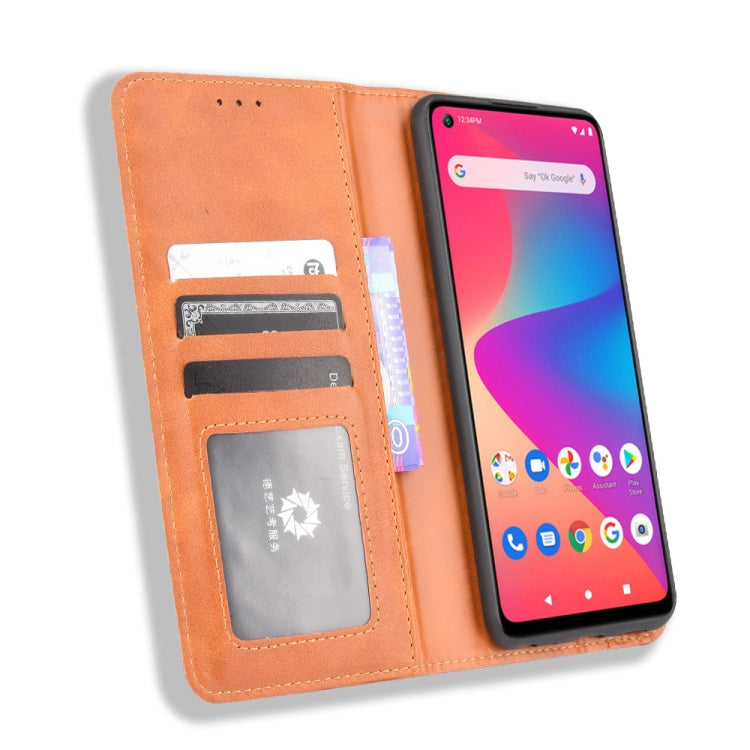 For BLU G91 Magnetic Buckle Retro Crazy Horse Texture Horizontal Flip Leather Case with Holder & Card Slots & Photo Frame