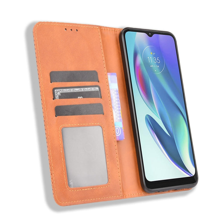 For Motorola Moto G50 5G Magnetic Buckle Retro Crazy Horse Texture Horizontal Flip Leather Case with Holder & Card Slots & Photo Frame
