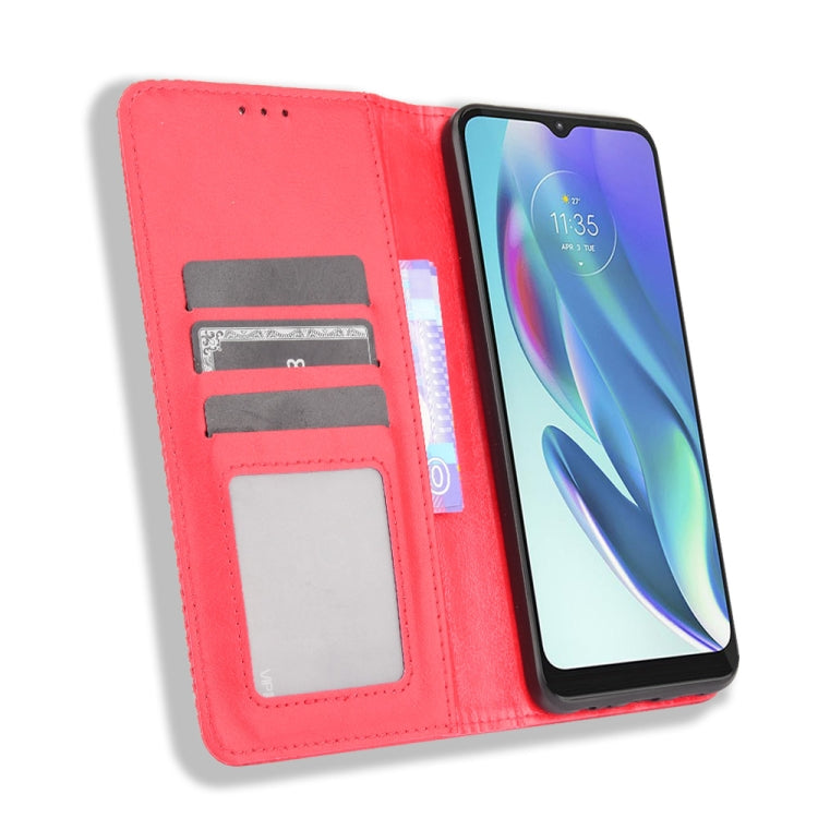 For Motorola Moto G50 5G Magnetic Buckle Retro Crazy Horse Texture Horizontal Flip Leather Case with Holder & Card Slots & Photo Frame