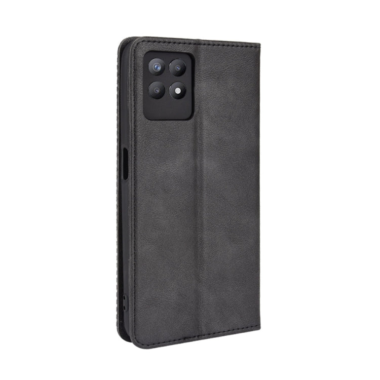 For OPPO Realme 8i Magnetic Buckle Retro Crazy Horse Texture Horizontal Flip Leather Case with Holder & Card Slots & Photo Frame
