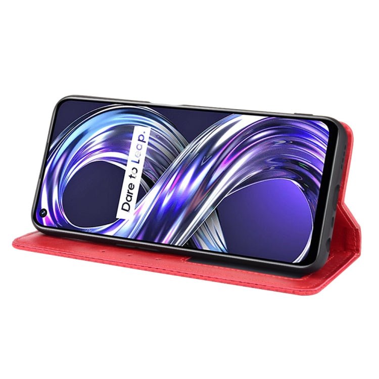 For OPPO Realme 8i Magnetic Buckle Retro Crazy Horse Texture Horizontal Flip Leather Case with Holder & Card Slots & Photo Frame